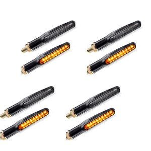 Lot de 4 Clignotants moto LED séquentiels Lumitecs KP6 2 pièces ECE