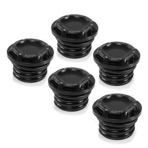 5er-Set Motorrad Tankdeckel Craftride CNC1 passend für Harley Davidson Modelle ab 1992 in schwarz