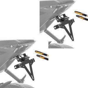 2x Set Kennzeichenhalter + 2x LED Blinker passend für Kawasaki Ninja 650 / 400 / 300 Zaddox KZ2