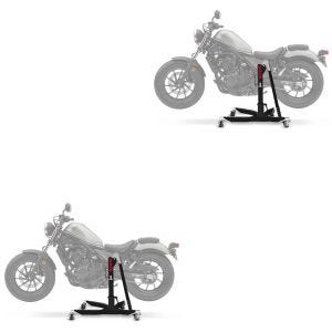 2x Lève moto centrale compatible avec Honda Rebel 500 CMX 17-25 noir mat ConStands Power-Classic