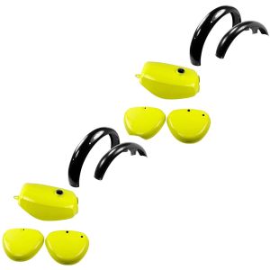 2x Réservoir / réservoir essence jaune + garde boue compatible avec Simson S51 / S70 garde boue + garde boue bavette