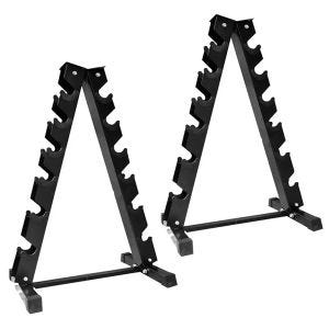 2er-Set Kurzhantel Rack KR1 Cranit Hantelständer mit 6 Ebenen schwarz