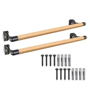 2er-Set Balettstange Massivholz verstellbar Cranit BS21 Workout Stange Wandmontage