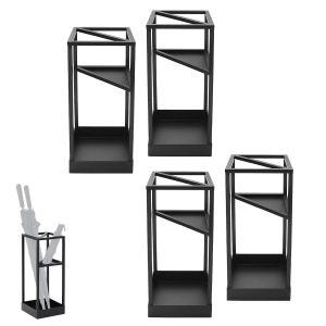 Lot de 4 Porte-parapluies Divit porte-parapluies porte-manteau en acier RE64 noir