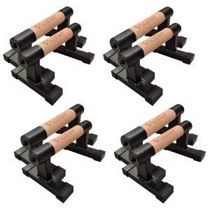 4er-Set Parallettes Paar Cranit LG12 Liegestützgriffe Holz Push Up Stand Bar 26cm