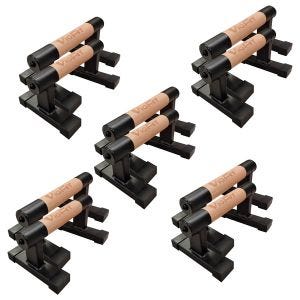 5er-Set Parallettes Paar Cranit LG12 Liegestützgriffe Holz Push Up Stand Bar 26cm