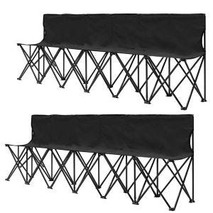 2x Gartenbank klappbar Divit SR10 Gartenstuhl für 6 Personen schwarz