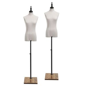 2x Schaufensterpuppe höhenverstellbar Divit BK2189 Schneiderpuppe Mannequin Weiß Home