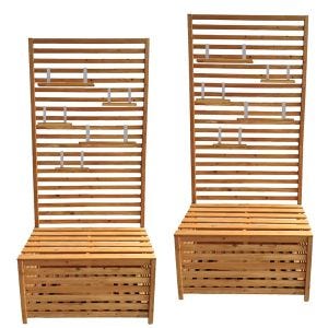 2x Gartentruhe mit Regalen Divit GR1 Gartenbank Pflanzregal