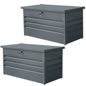 2x Outdoor Metall Aufbewahrungsbox AB5 Gartentruhe verschließbar 350 Liter