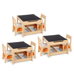 3er-Set 3 teilige Kindersitzgruppe aus Holz KG1 Divit Kinder Tischgruppe mit 2 Stühlen