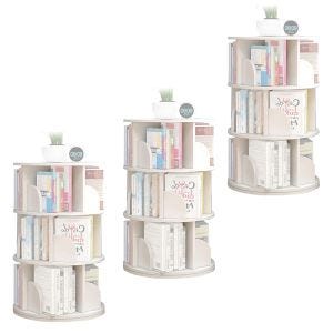 3er-Set Rundes Bücherregal BR91 Divit Stand Buchregal weiß