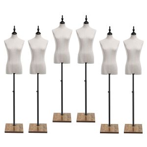 6x Schaufensterpuppe höhenverstellbar Divit BK2189 Schneiderpuppe Mannequin Weiß Home