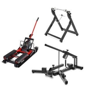 Mid-lift L élévateur jusqu'à 680 kg en rouge + support d'équilibrage WU-2 + démonte-pneu MD4
