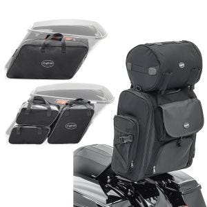Sissybar Tasche SXL + Koffer Innentaschen passend für Harley Davidson Touring 08-24 Paar