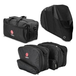 Abdeckplane schwarz + Innentasche Topcase + Koffer Innentaschen passend für BMW K 1600 GT / GTL / K 1200 / 1300 GT / R 1200 / 1250 RT