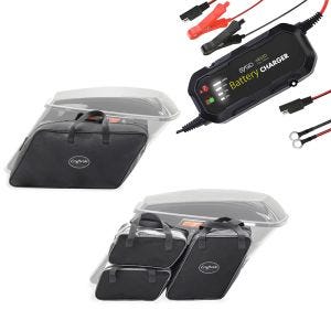 Batterie Ladegerät 1.500mA + Koffer Innentaschen passend für Harley Davidson Touring 08-24