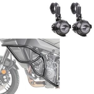 LED Zusatzscheinwerfer ECE Paar + Sturzbügel passend für Yamaha Tracer 9 / GT 21-24