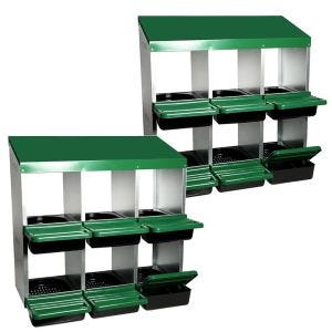 2x Nichoir compatible avec poules Divit NK3 avec 6 lieux de reproduction vert