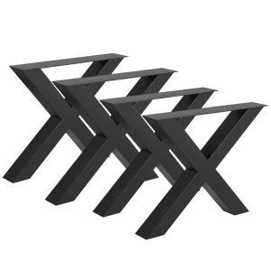2x Tischbeine Metall Divit XU27 Tischkufen Tischgestell X-förmig 40 x 39,5 cm schwarz