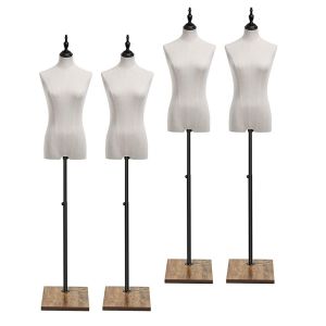 4x Schaufensterpuppe höhenverstellbar Divit BK2189 Schneiderpuppe Mannequin Weiß Home