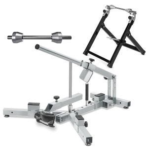 Reifenmontiergerät 12-21" Set mit Wuchtbock passend für Motorradreifen ConStands MD4Z + Adapter/Auswuchtadapter passend für Ducati 748 95-04