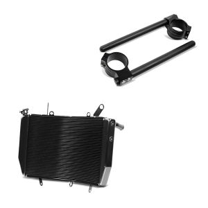 Set Wasserkühler passend für Yamaha YZF-R6 08-16 Radiator Kühler mit Stummellenker Clip On 50mm