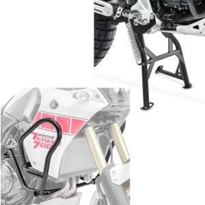 Set Béquille centrale compatible avec Yamaha Tenere 700 19-24 ConStands et Pare carter noir