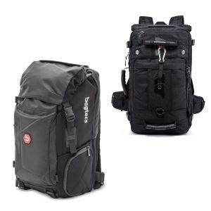 Set Rucksack Bagtecs HX5 Hecktasche wasserdicht 45Ltr mit Helmhalterung und Rucksack 35Ltr in schwarz