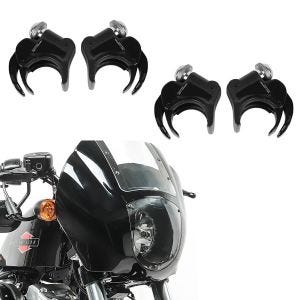 Set Lampenmaske passend für Harley Davidson Dyna / Sportster Craftride mit 2x Windschild Klammern