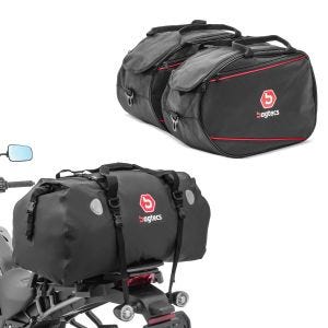 Set Koffer Innentaschen passend für Yamaha Seitenkoffer 2x20L Paar Bagtecs mit Hecktasche Drybag XF80 80l