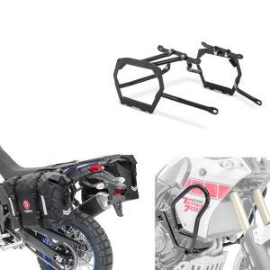 Set Kofferträger mit Satteltaschen Wasserdicht WP8 2x30L und Sturzbügel passend für Yamaha Tenere 700 19-24 Bagtecs