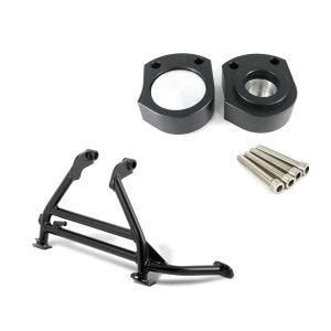 Set Béquille centrale compatible avec Kawasaki ZZR 1400 07-19 ConStands et Rehausse de guidon 25mm