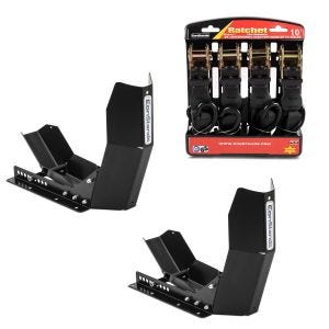 Set 2x Bloque Roue ConStands Easy-Fix Béquille Avant à 21 Pouces et 4x boucles de chargement