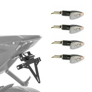 Set Kennzeichenhalter Nummernschildhalter mit LED Beleuchtung Zaddox und 2x LED Blinker
