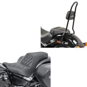 Set Doppel Sitzbank und Sissybar passend für Harley Davidson Sport Glide 18-24 Craftride