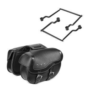 Set Sacoches cavalières laterales et Écarteurs supports compatible avec Moto Custom et Retro Craftride