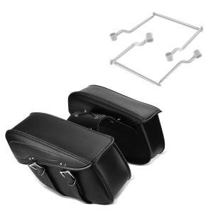 Set Überwurf Satteltaschen und Satteltaschenhalter passend für Chopper Cruiser Retro Craftride