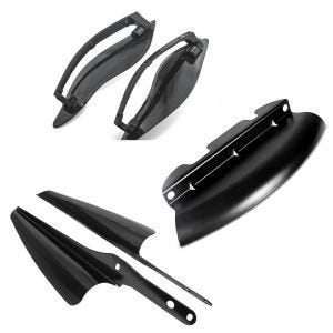 Windabweiser passend für Harley Davidson Craftride WA1 + Gabel Windabweiser GW1 + Seitlicher Windabweiser schwarz