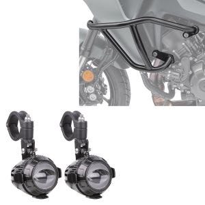 Sturzbügel passend für Yamaha Tracer 9 / GT 21-24 Motoguard TK9 + LED Zusatzscheinwerfer mit Sturzbügel Halterung MS1 Nebelscheinwerfer ECE 12V inkl. Kabelbaum Paar