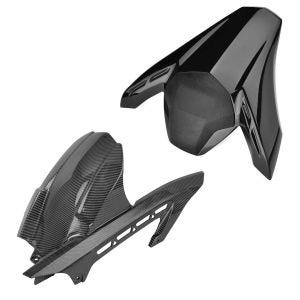 Garde boue arrière /  leche roue compatible avec Kawasaki Z 900 17-24 Zaddox Look carbone + Capot de selle noir