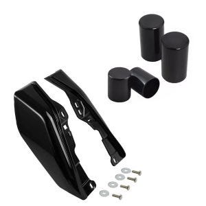 Mittelrahmen Windabweiser passend für Harley Davidson Touring 09-24 Hitzeschutz Craftride WA3 + Abdeckungen 4-Punkt Docking Kit Montagekit Cover CK1 schwarz