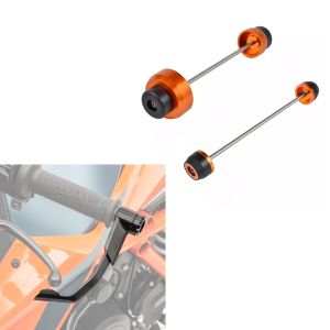 Roulette bras oscillant protection de fourche compatible avec KTM 1290 Super Duke GT 16-24 GSS1 Motoguard + Protections de levier frein et embrayage Aluminium X1 Noir