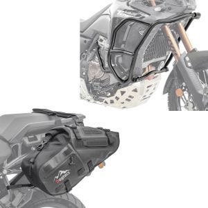 Pare carter compatible avec Yamaha Tenere 700 World Raid 22-24 Motoguard garde moteur HG15 + Sacoches laterales moto MT142 Sacoches cavalières 28 Litres Volume