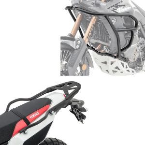 Pare carter compatible avec Yamaha Tenere 700 World Raid 22-24 Motoguard garde moteur HG16 + Porte-bagages arrière