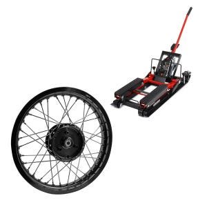 Set: ConStands Mid-lift L élévateur adapté aux hachoirs jusqu'à 680 kg en rouge + jante 1,85x16 large adaptable à Simson S51 S50 S70 Schwalbe KR51 AF21 noir