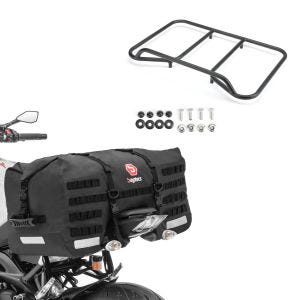 Set: Hecktasche Bagtecs SX70 70Ltr in schwarz + Gepäckträger Vario Topcase passend für BMW R 1200 / 1250 GS 04-23