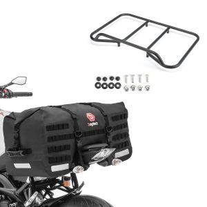Set: Hecktasche Drybag Bagtecs XB50 Volumen 50l + Gepäckträger Vario Topcase passend für BMW R 1200 / 1250 GS 04-23