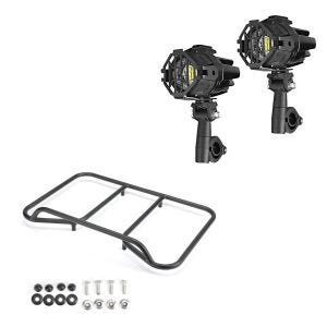 Set: 2x LED Nebelscheinwerfer Lumitecs S22X + Gepäckträger Vario Topcase passend für BMW R 1200 / 1250 GS 04-23