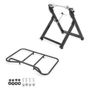 Set: Wuchtbock ConStands WU-2 Auswuchtgerät schwarz + Gepäckträger Vario Topcase passend für BMW R 1200 / 1250 GS 04-23